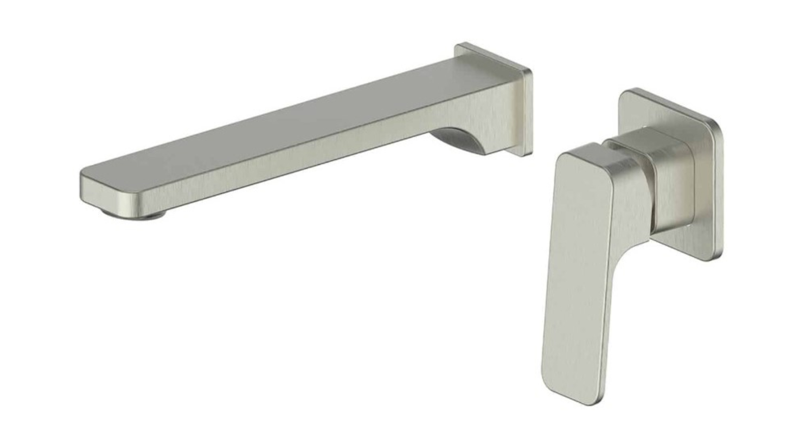 Greens Swept Wall Basin Mixer - Brushed Nickel