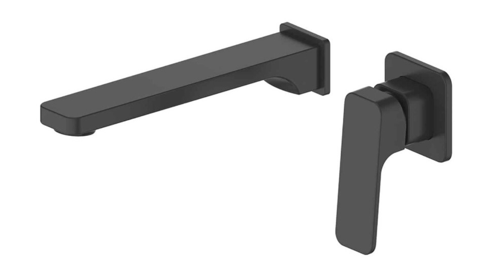Greens Swept Wall Basin Mixer - Matte Black