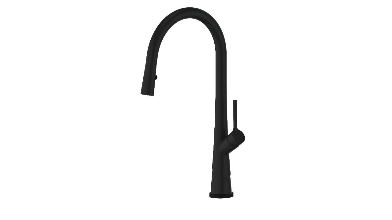 Greens Lustro Kontact Pull Down Sink Mixer - Matte Black