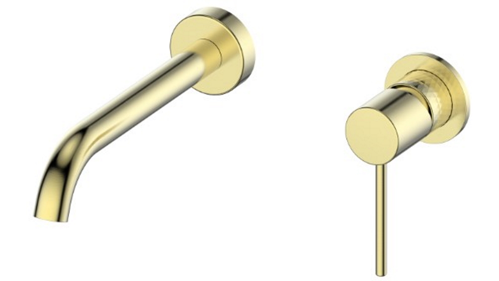 Greens Tesora Lead Free Wall Basin Mixer - Brushed Brass