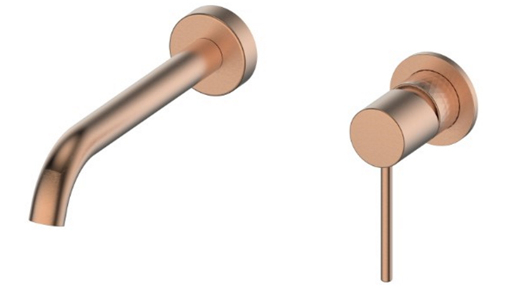 Greens Tesora Lead Free Wall Basin Mixer - Brushed Copper