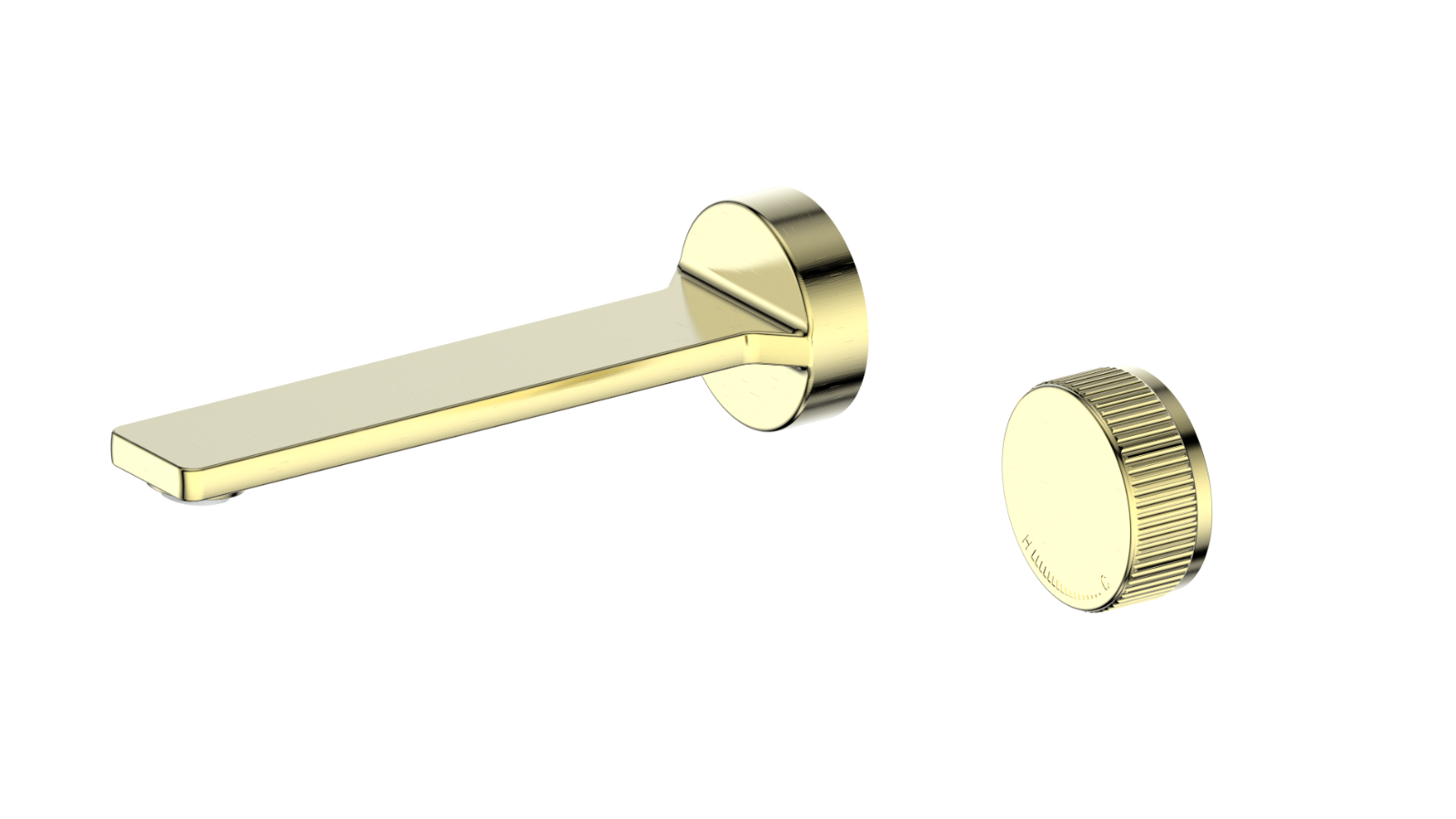 Greens Venza Two Hole Wall Mounted Basin Mixer - Brushed Brass