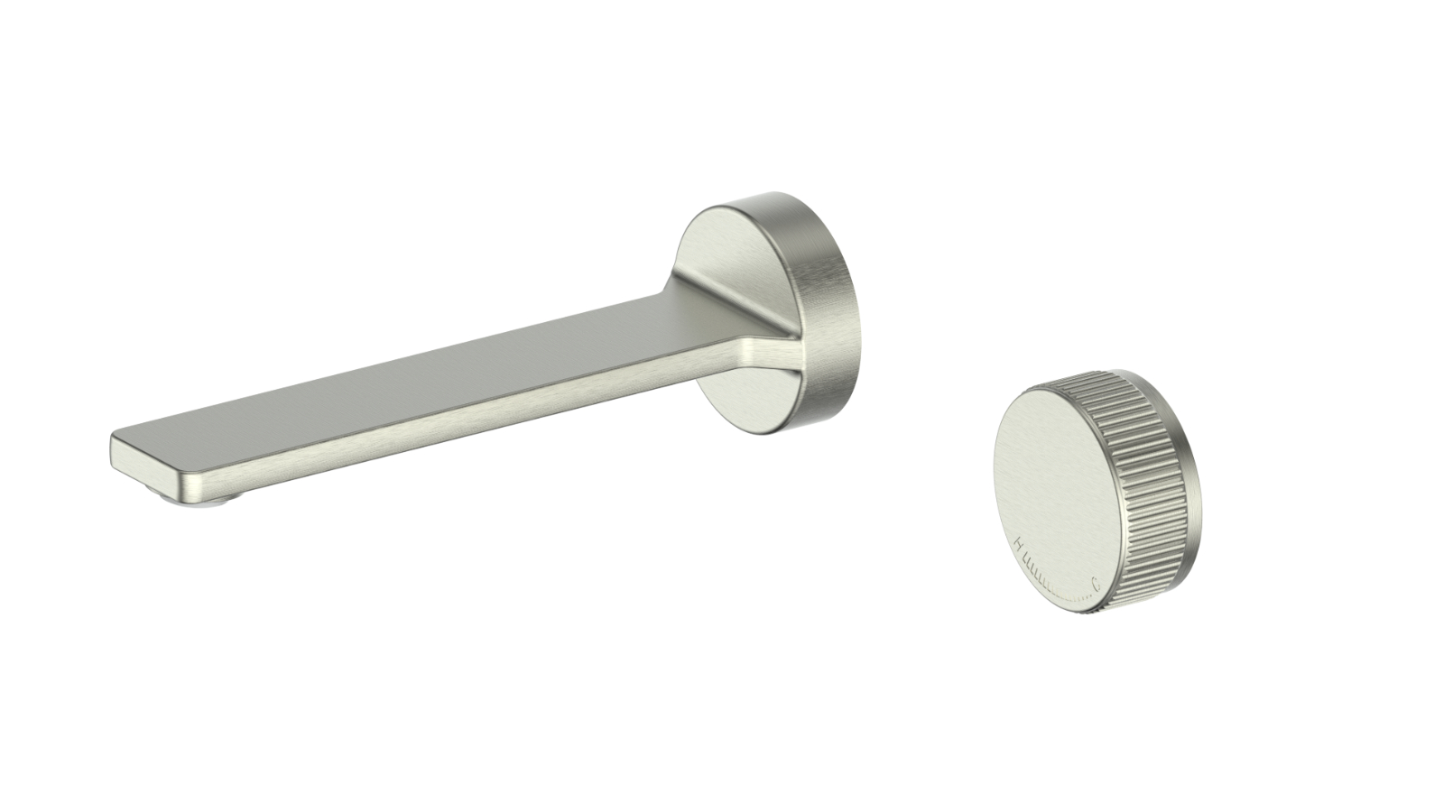 Greens Venza Two Hole Wall Mounted Basin Mixer - Brushed Nickel