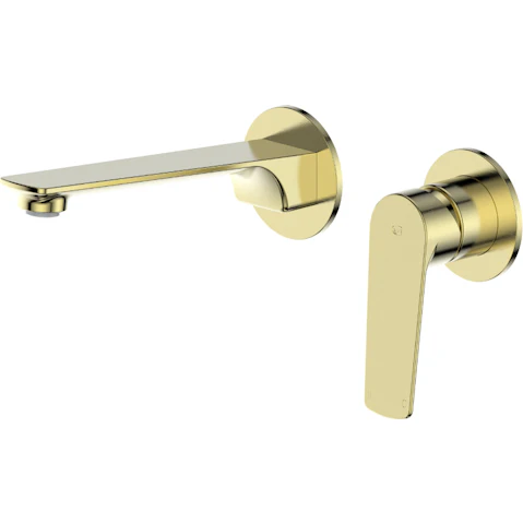 Greens Novi Wall Basin Mixer - Brushed Brass