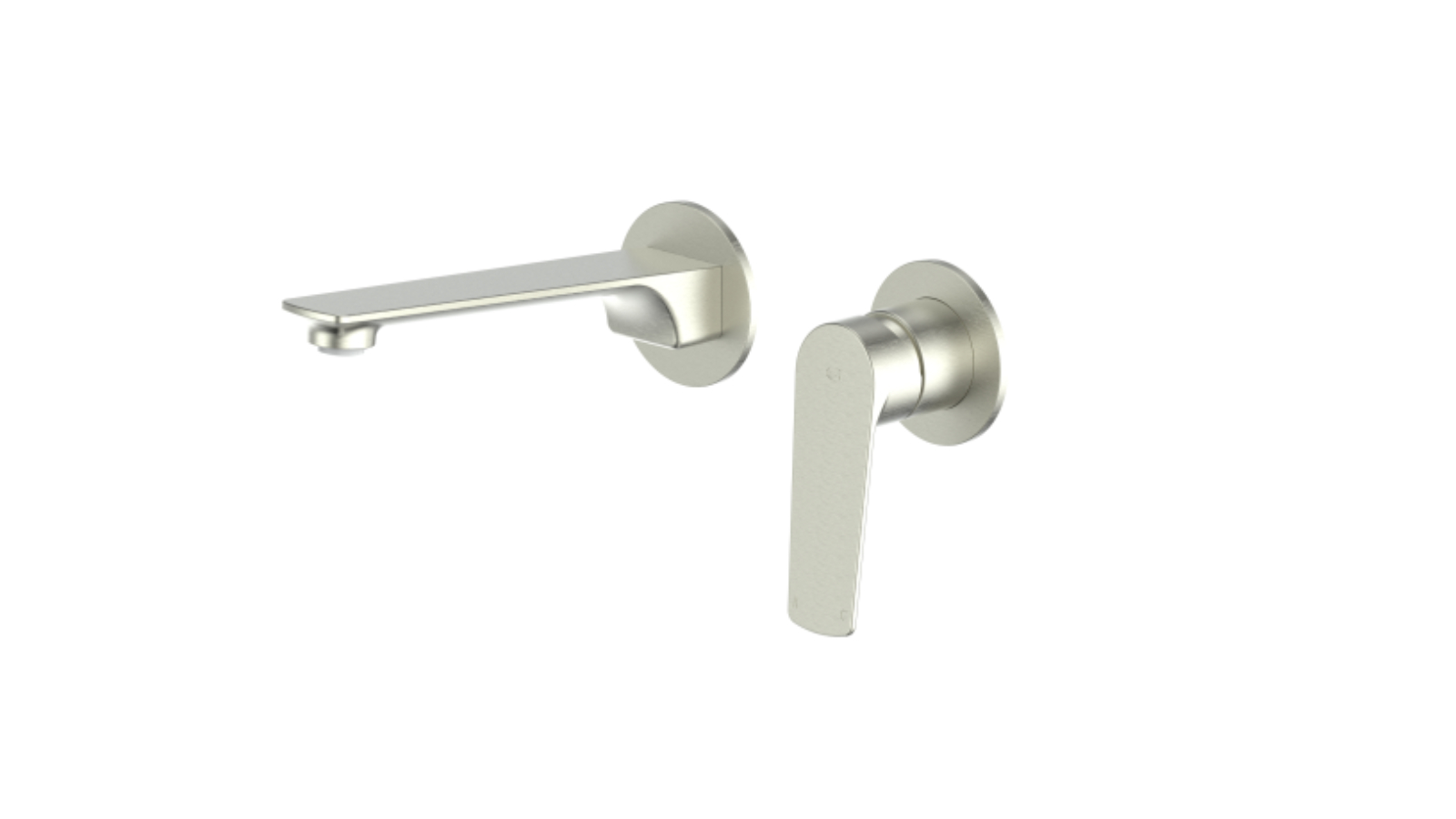 Greens Novi Wall Basin Mixer - Brushed Nickel