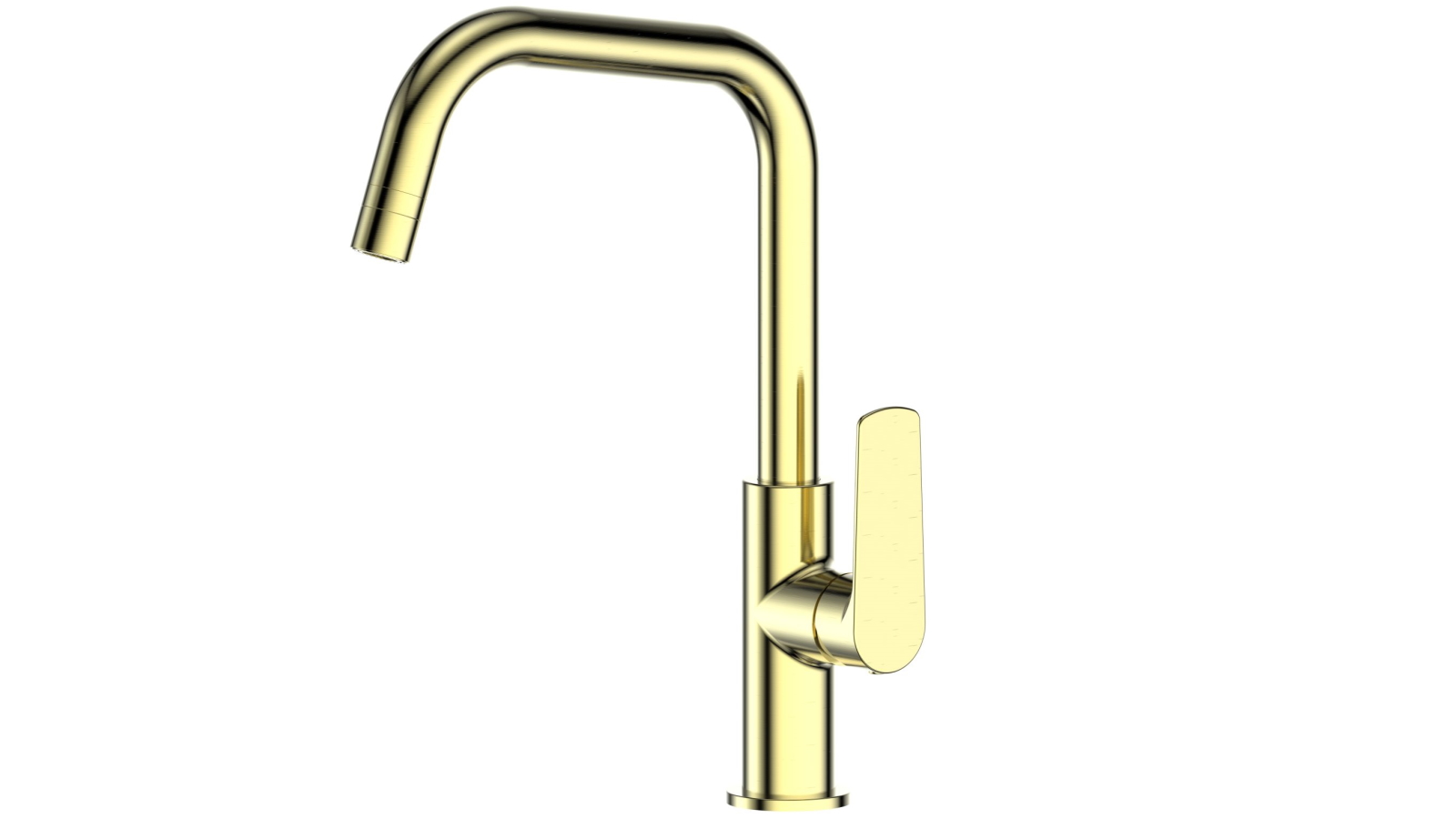 Greens Novi Gooseneck Sink Mixer with Smart Aerator - Brushed Brass