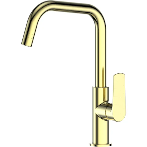Greens Novi Gooseneck Sink Mixer with Smart Aerator - Brushed Brass