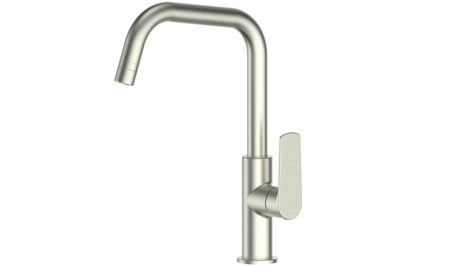 Greens Novi Gooseneck Sink Mixer with Smart Aerator - Brushed Nickel
