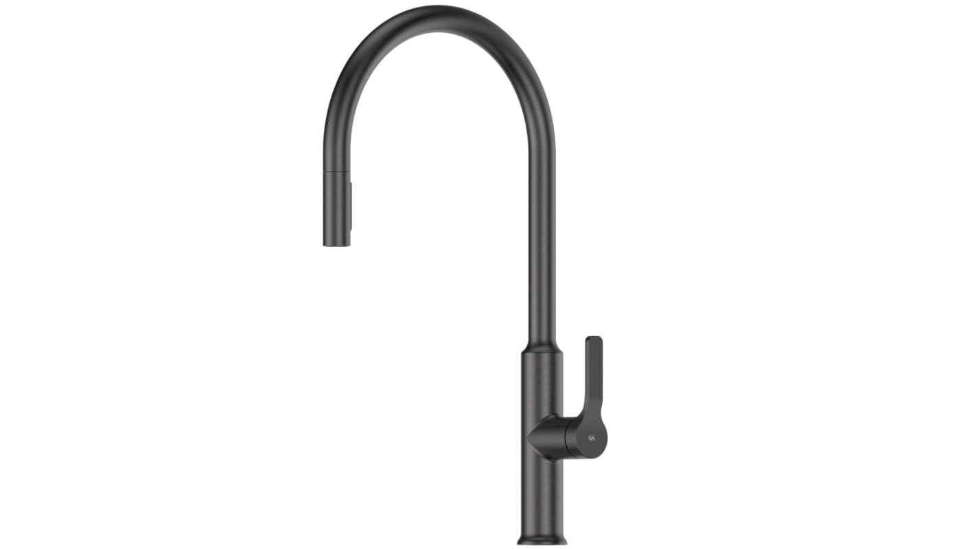 Greens Craft Pull Down Kitchen Mixer with Chef Spout - Gunmetal