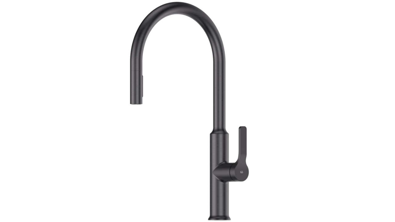 Greens Craft Pulldown Kitchen Mixer with Kitchen Spout - Gunmetal