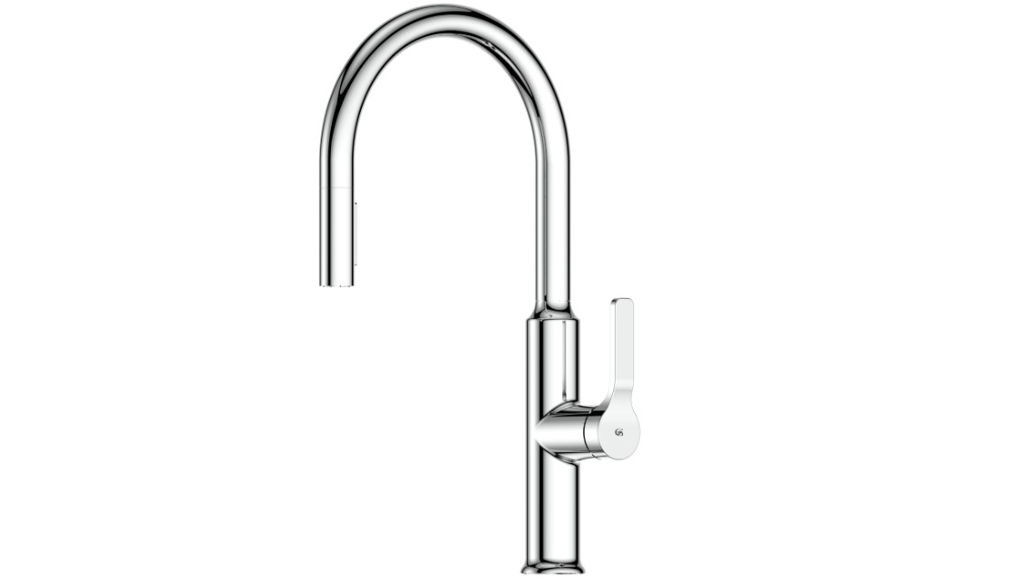 Greens Craft Pull Down Kitchen Mixer with Prep Spout - Chrome