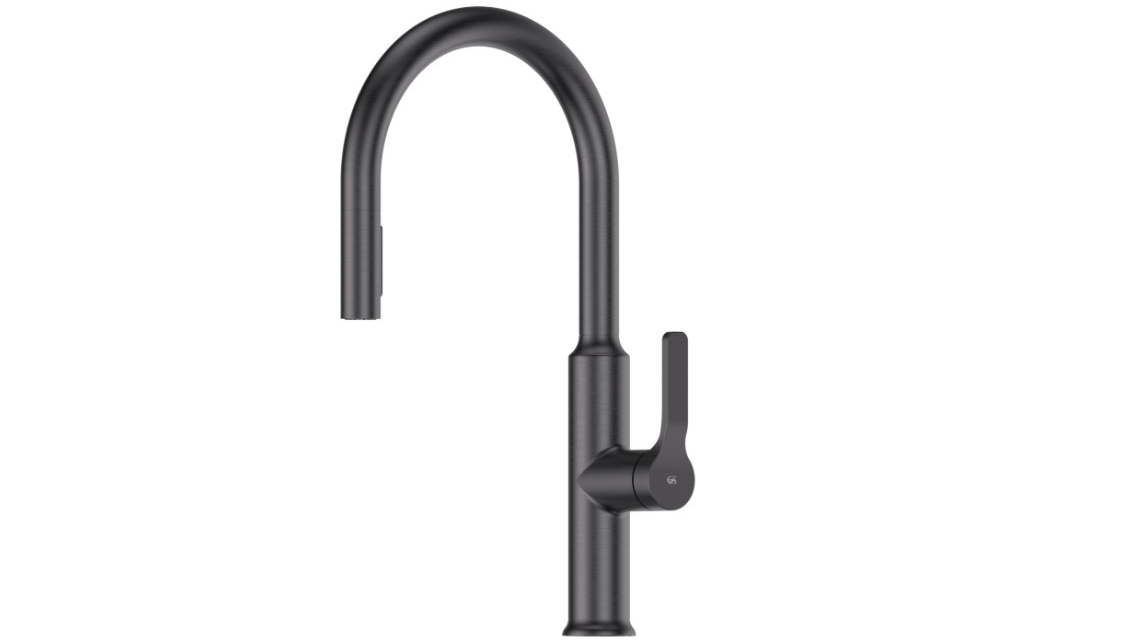 Greens Craft Pull Down Kitchen Mixer with Prep Spout - Gunmetal