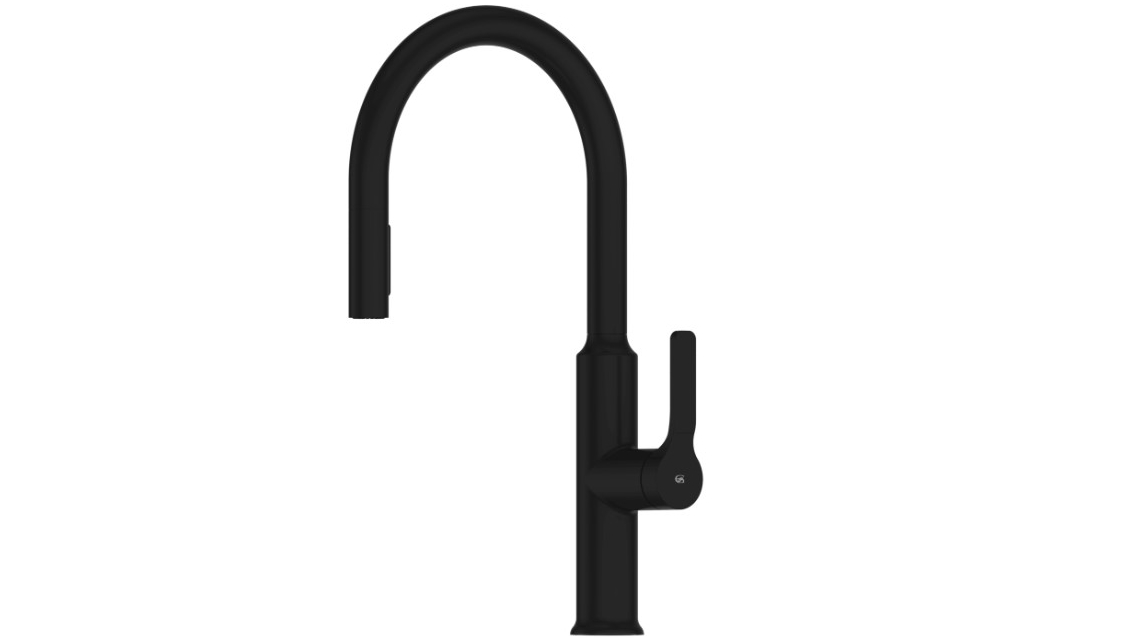 Greens Craft Pull Down Kitchen Mixer with Prep Spout - Matte Black