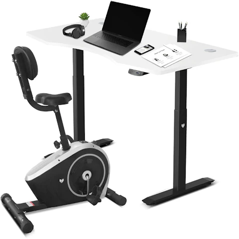 Lifespan Fitness Cyclestation 3 Bike plus 150cm White Desk