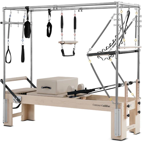 Lifespan Fitness Contour Cadillac Pilates Reformer with Full Trapeze Table - Beige