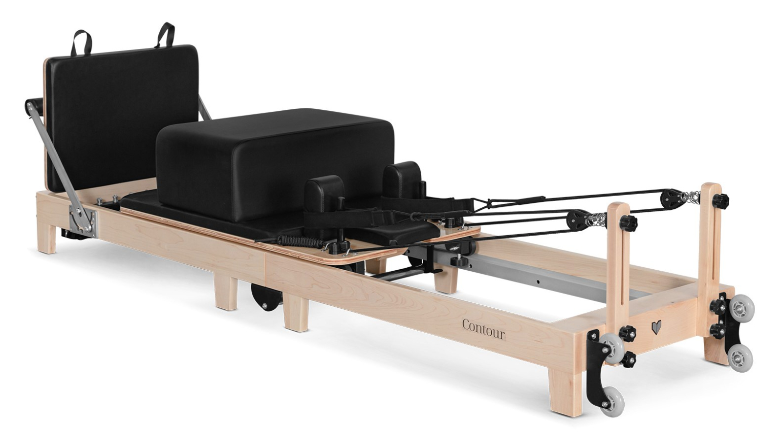 Contour Folding Wooden Pilates Reformer Machine - Black
