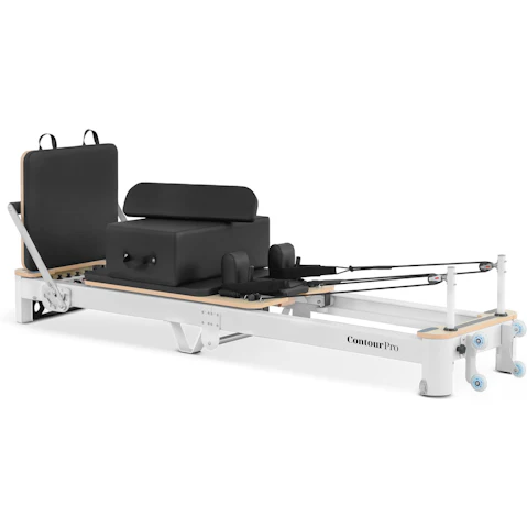 Lifespan Fitness Contour Pro Folding Aluminum Pilates Reformer Bed Set - Black