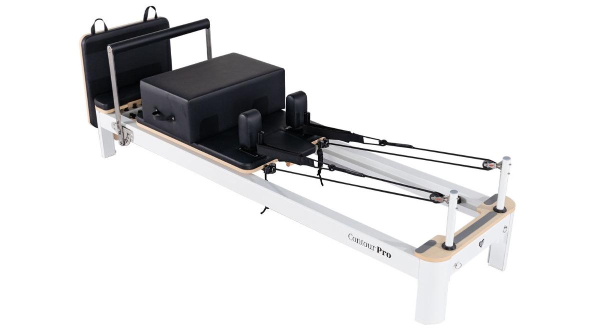 Lifespan Fitness Black Contour Pro Aluminium Pilates Reformer Bed Set