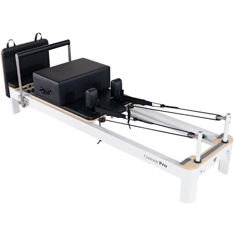Lifespan Fitness Black Contour Pro Aluminium Pilates Reformer Bed Set