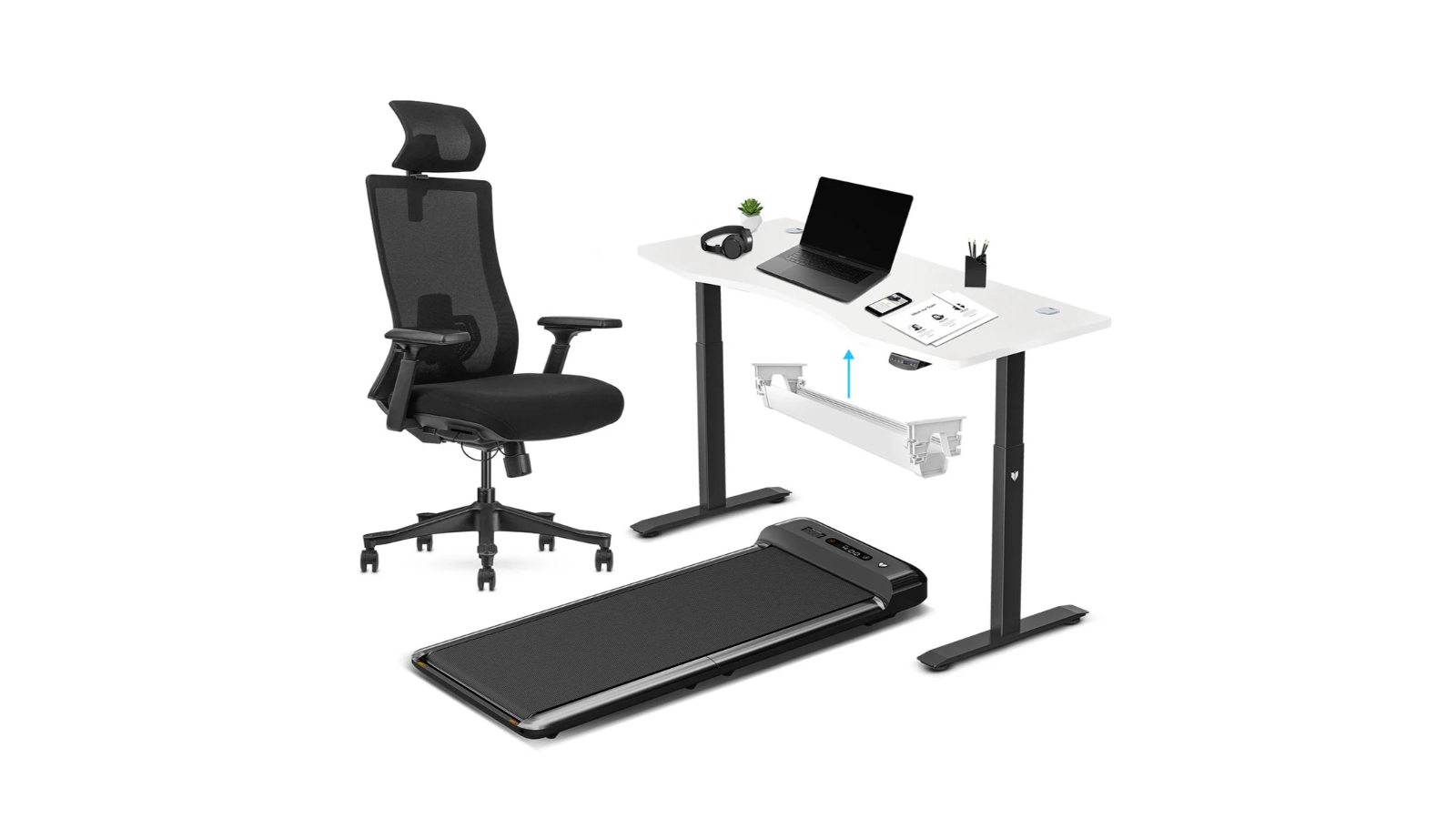 WalkingPad M2 Treadmill with White ErgoDesk - 150cm