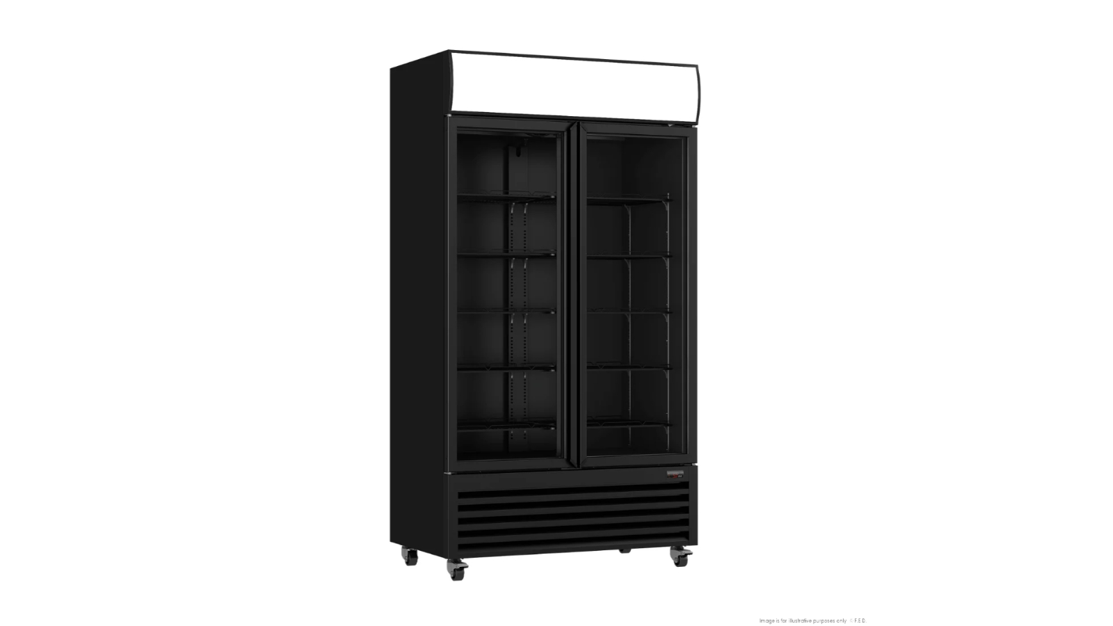 Thermaster LG-1000BP Commercial Black 2-Door Colourbond Upright Beverage Fridge