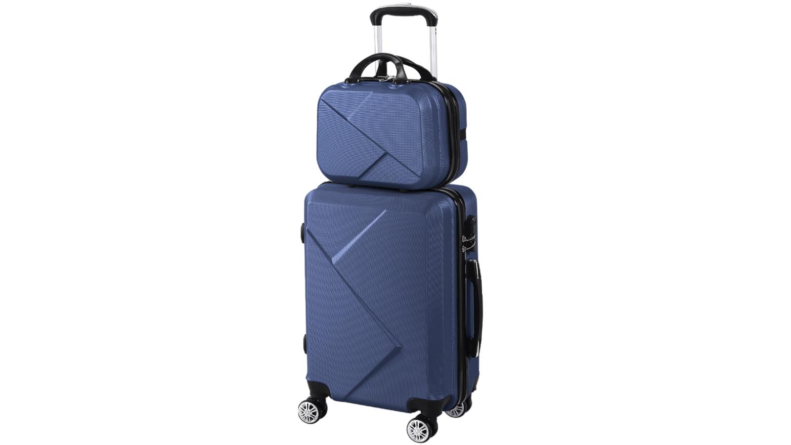 Slimbridge 2 Piece 20inch Travel Luggage 12inch Hand Carry on Set - Navy