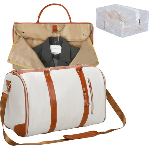 Slimbridge 55L Convertible PU Travel Garment Bag - Beige