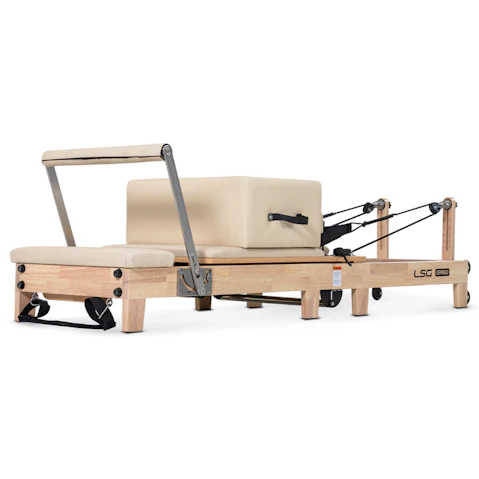 LSG GPR500 Folding Wooden Pilates Reformer Machine - Beige