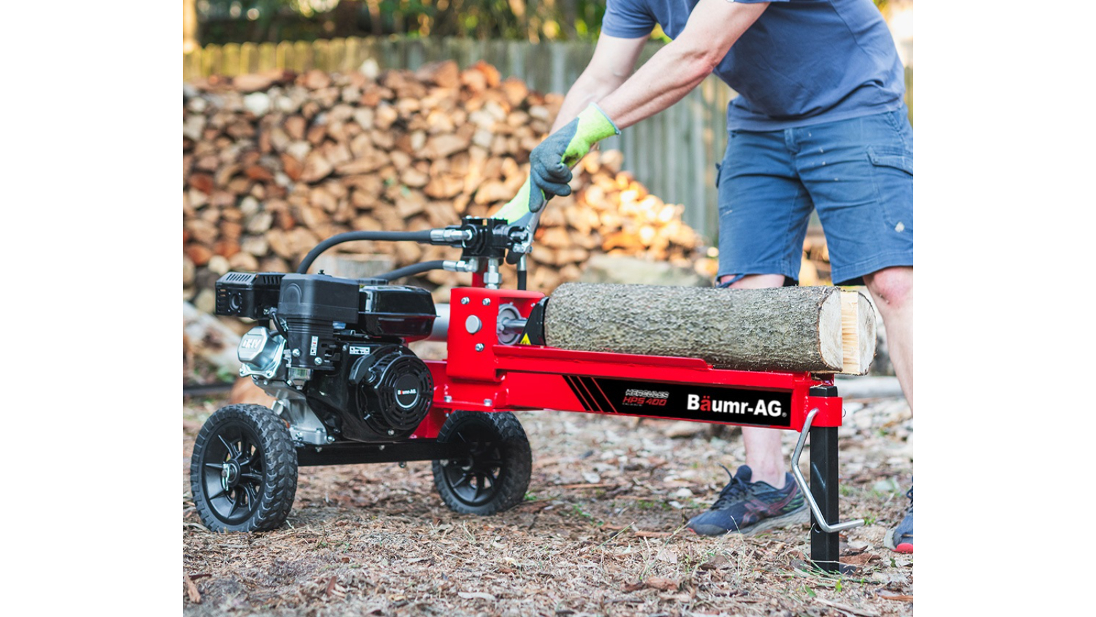 Baumr-AG 12 Tonne Petrol Hydraulic Wood Log Splitter HPS400 | Harvey Norman