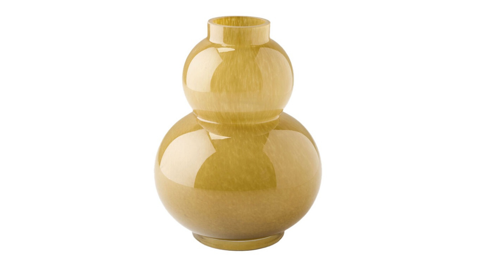 Linen House 23cm Pebble Amber Glass Vase - Brown