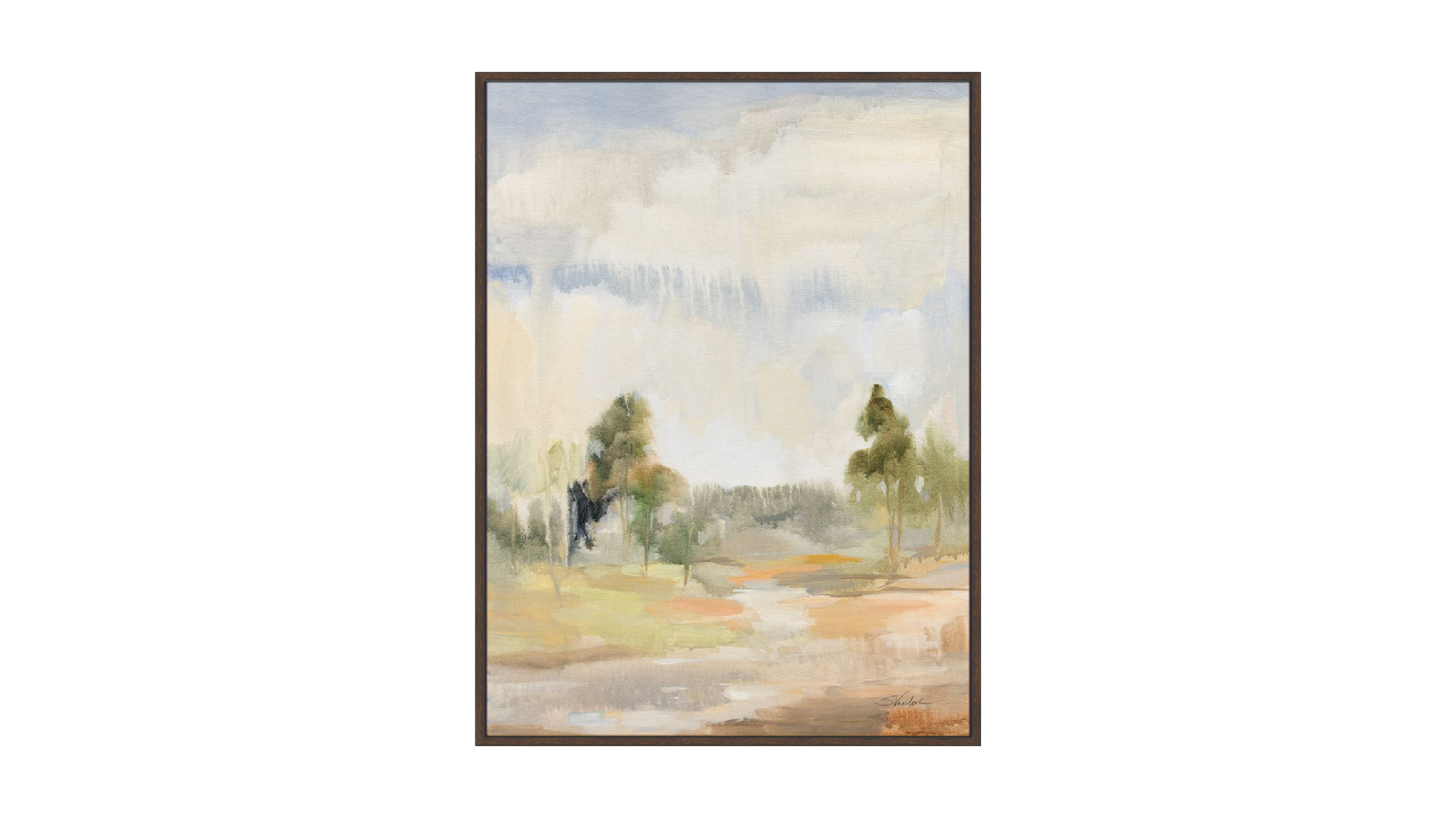 La Grolla Light Summer Rain I Walnut Gallery Wall Art - 123 x 93cm