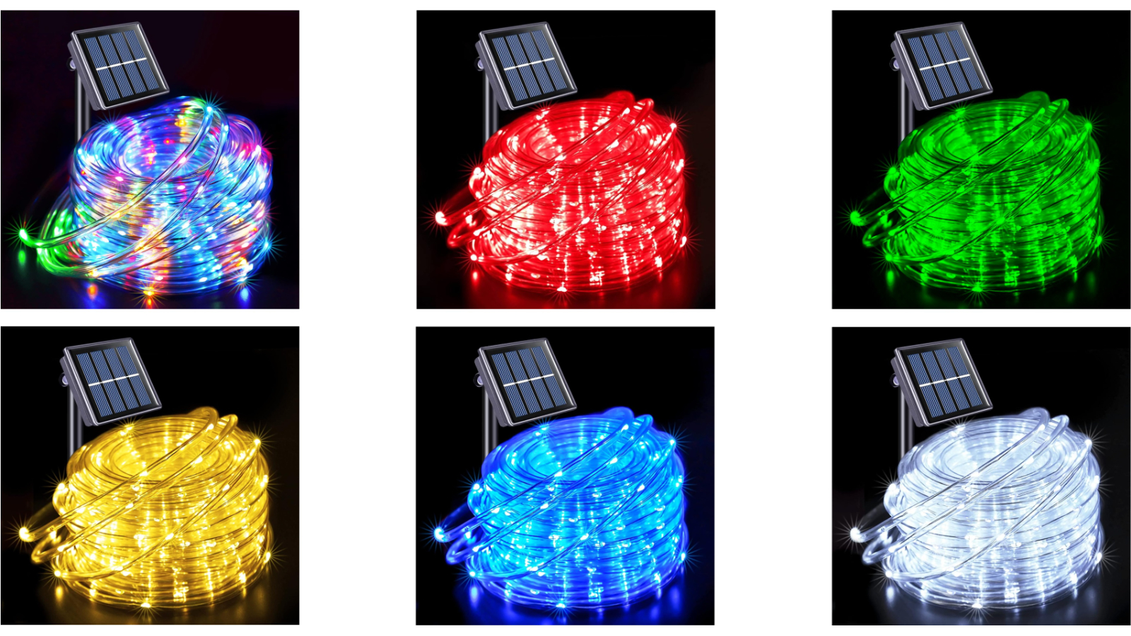 Lights Fiesta Solar Powered LED Rope with 8 Function Controller ...