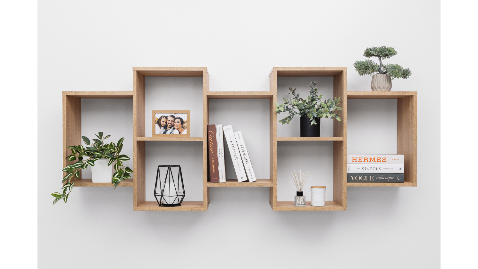 European Cabinetry Lisbon Display Shelf Set - Natural Oak