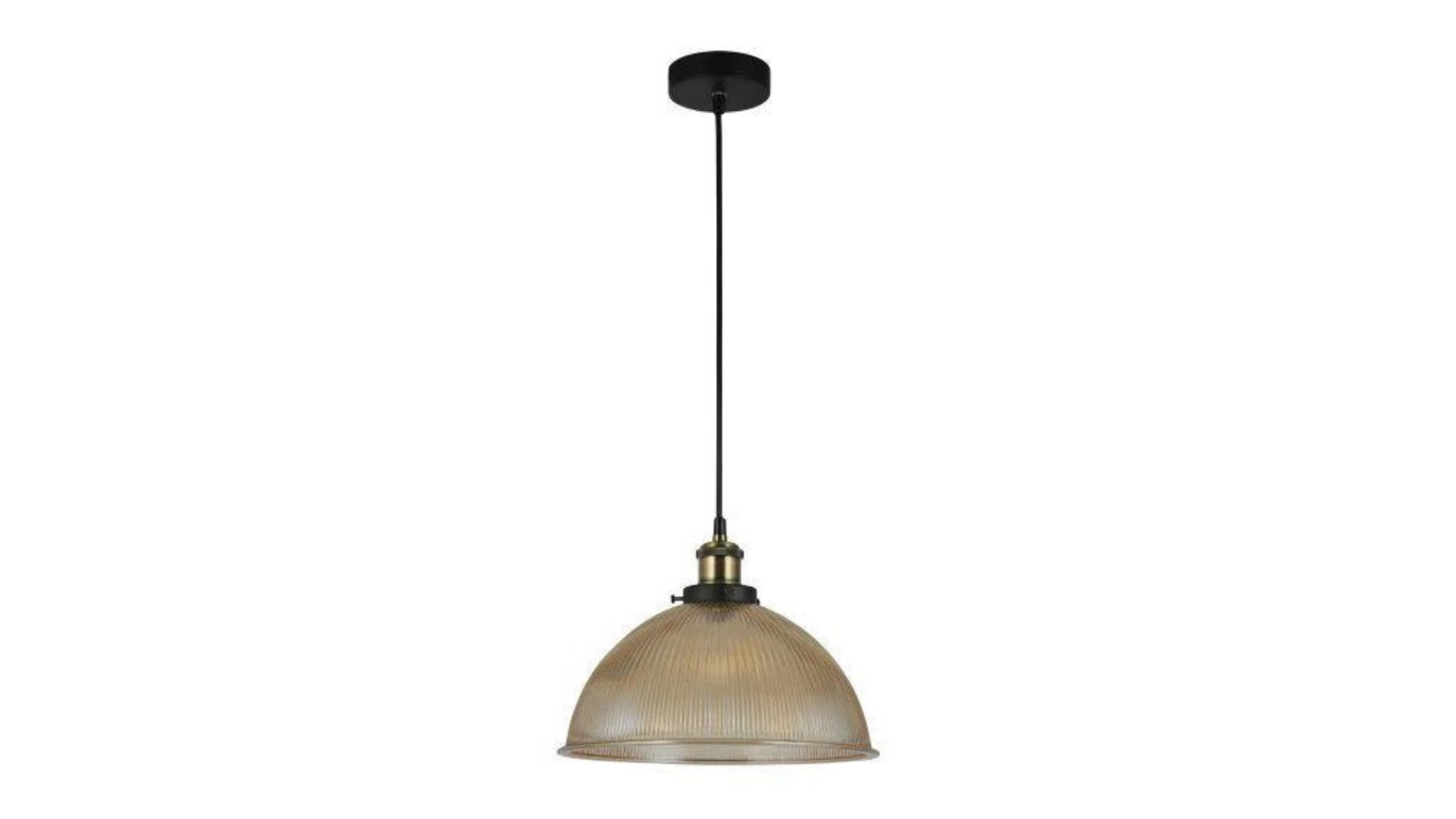 Luminea Livia Glass Hanging Pendant Lamp - Black/Amber
