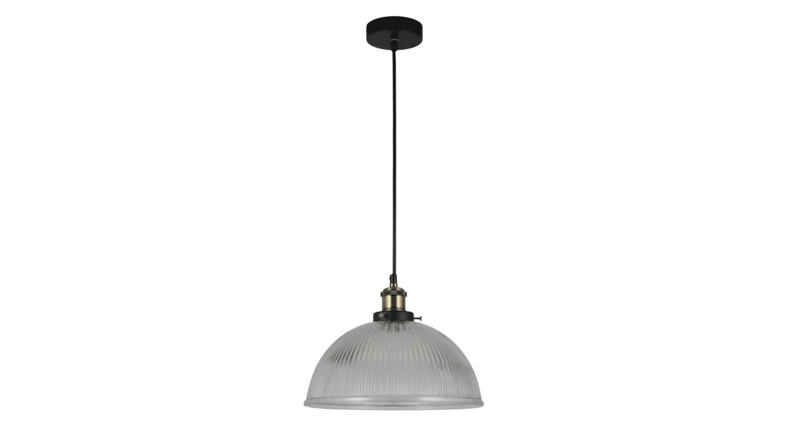 Luminea Livia Glass Hanging Pendant Lamp - Black/Clear