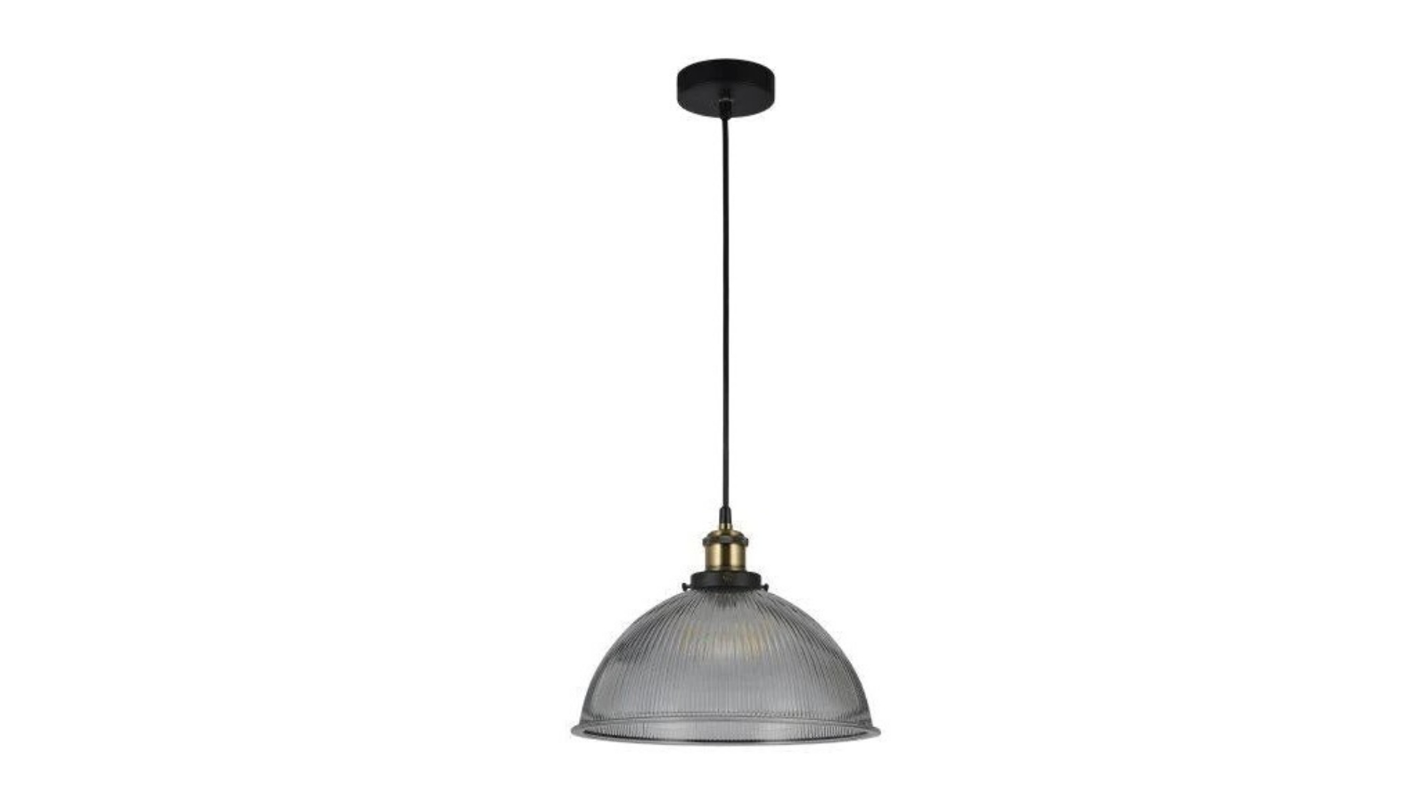 Luminea Livia Glass Hanging Pendant Lamp - Black/Grey
