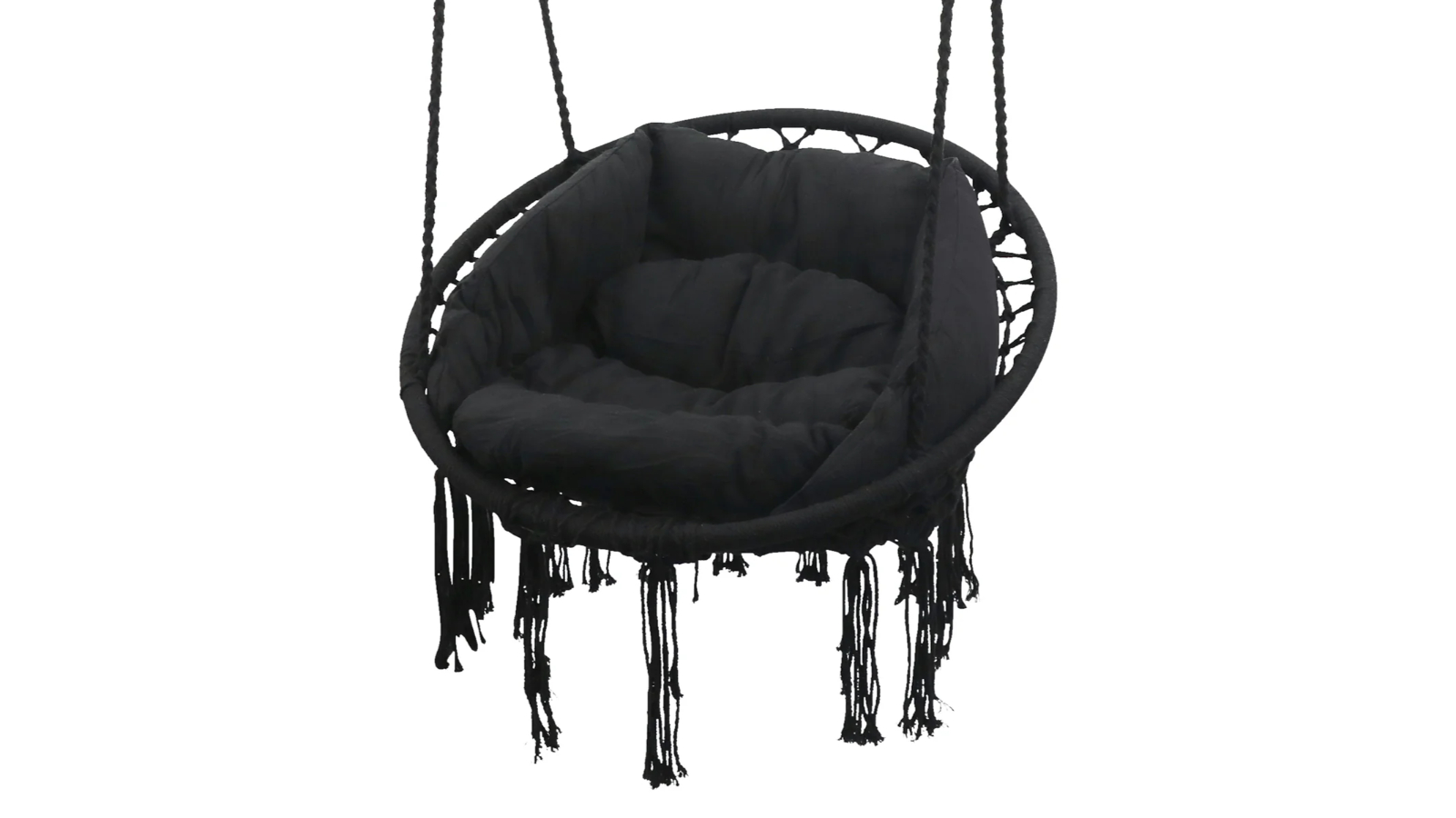 Lifespan Kids Hammock Hanging Swing Chair with Cushion - Black