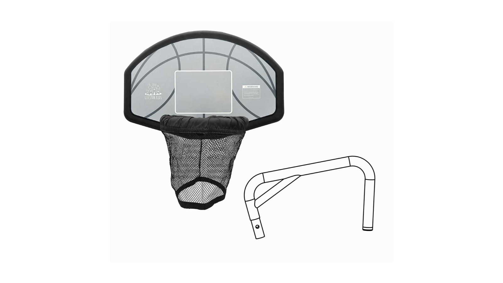Lifespan Kids Swish Basketball Ring with BR10 Bracket BounceZone Round Trampoline