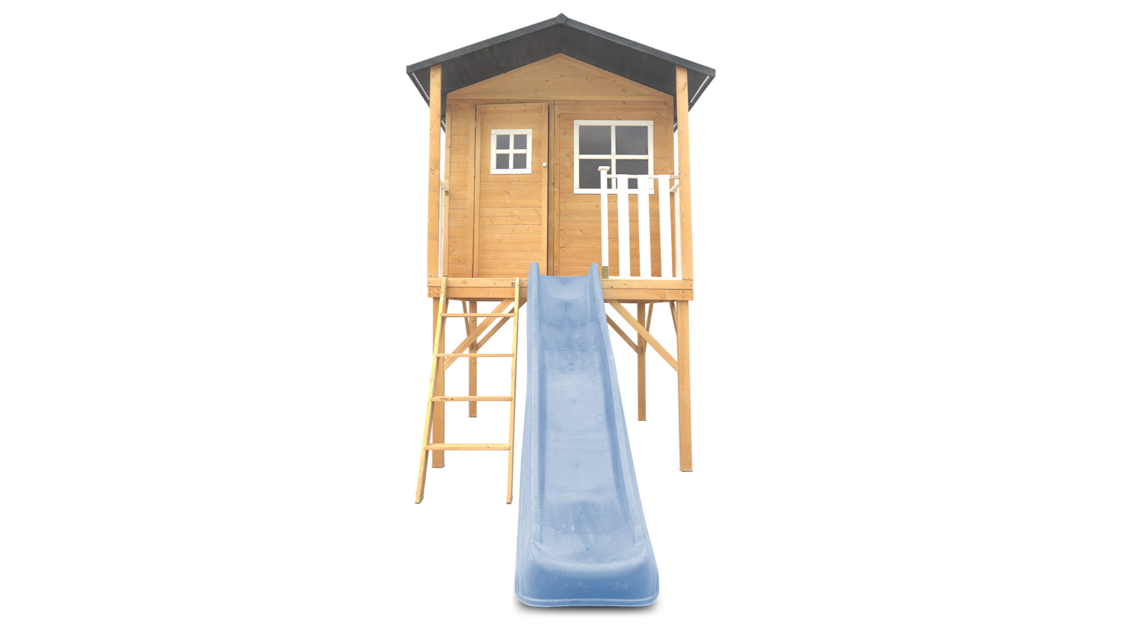 Lifespan Kids Burleigh Cubby House with 2.2m Slide - Pastel Blue