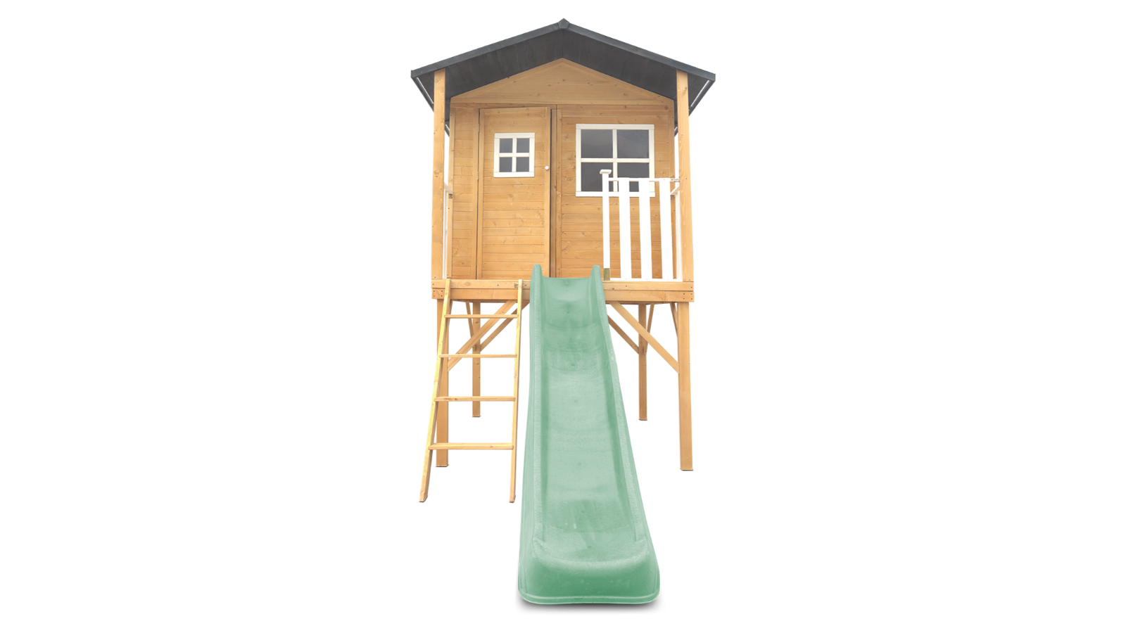 Lifespan Kids Burleigh Cubby House with 2.2metre Pastel Green Slide