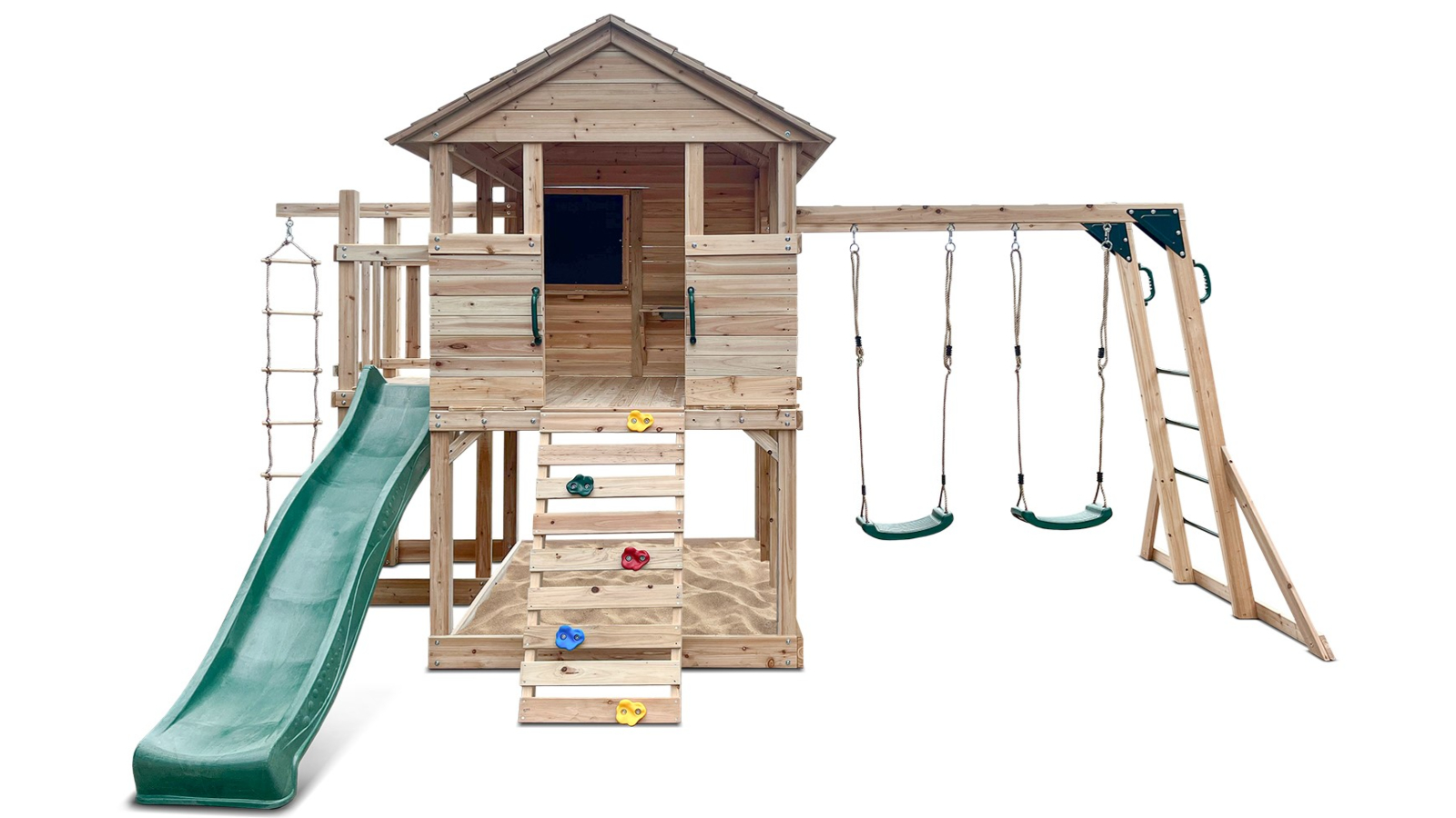 Lifespan Kids 2.2metre Kingston Cubby House with Slide - Green