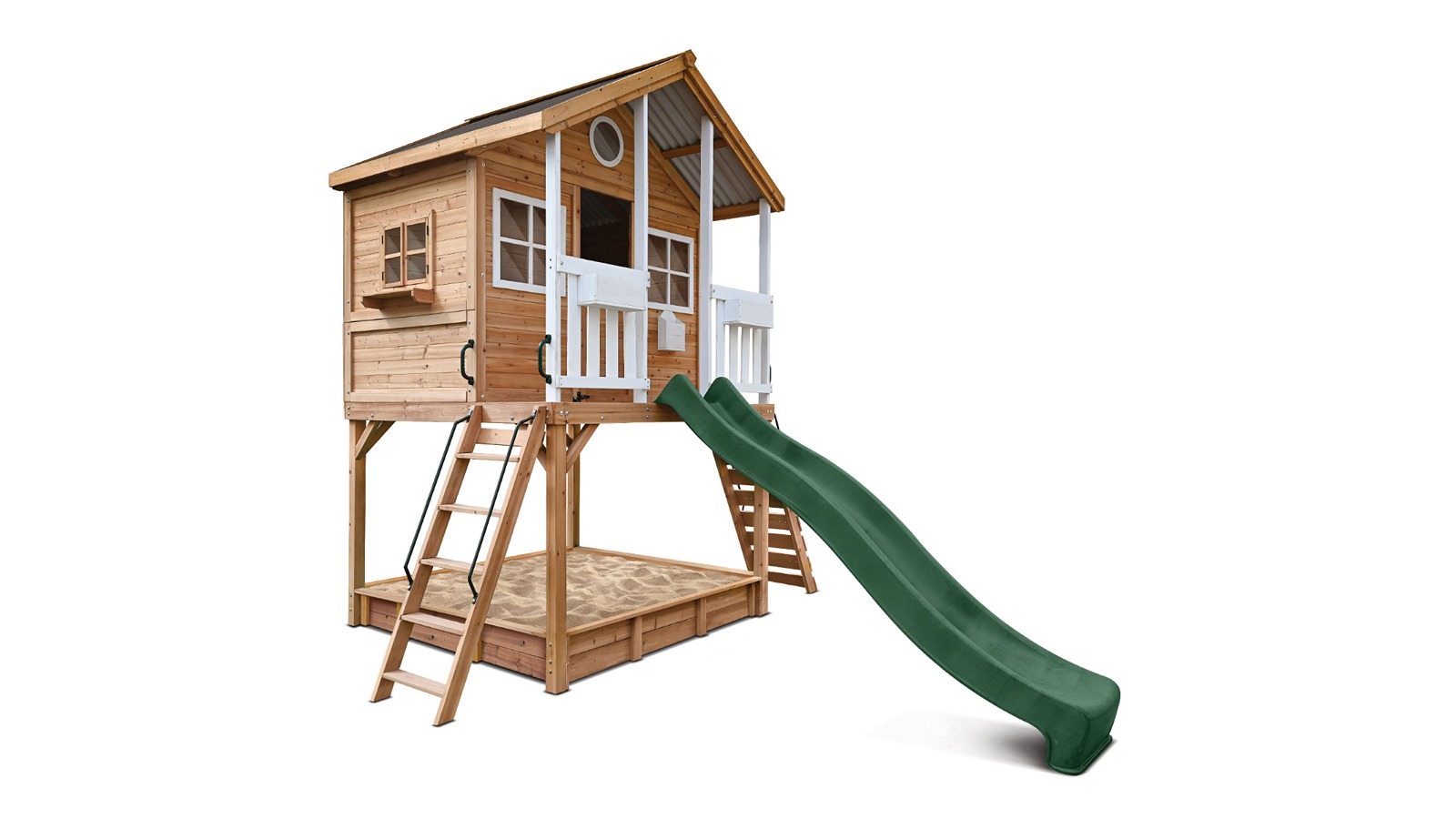Lifespan Kids 3metre Winchester Cubby House with Slide - Green