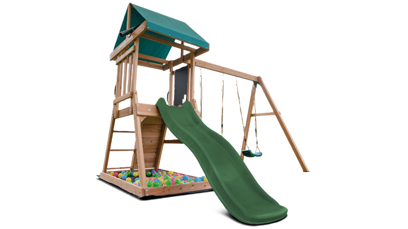 Lifespan Kids 1.8metre Greenvale Swing Set amd Play Centre with Slide - Green