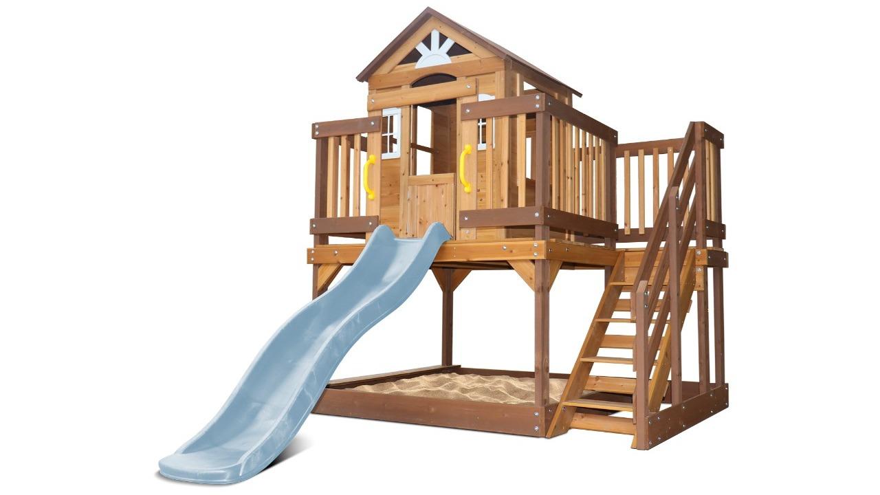 Lifespan Kids Silverton Cubby House with Slide - Pastel Blue