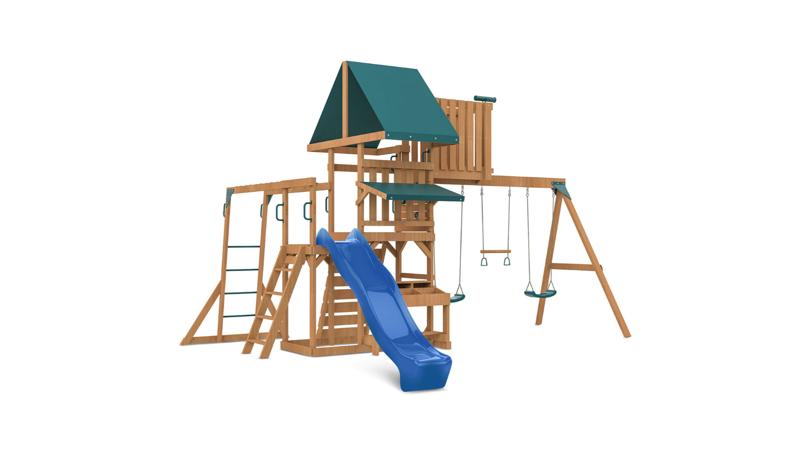Lifespan Kids 2.2metre Walton Swing Set Monkey Bars and Play Centre with Slide - Blue