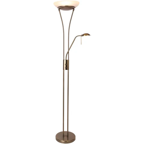 Lexi Lighting Reed LED Mother and Child Floor Lamp - Antique Brass