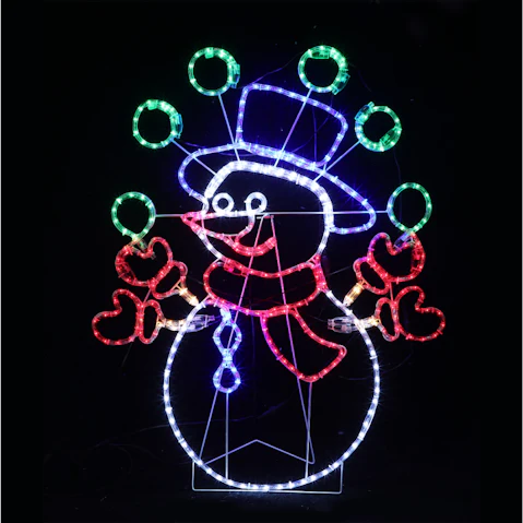 Lexi Lighting Juggling Snowman Animated Christmas Rope Light Silhouette - 98cm