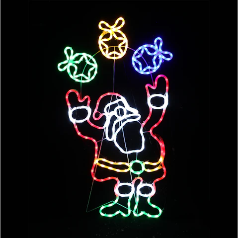Lexi Lighting Juggling Santa Animated Christmas Rope Light Silhouette - 1metre