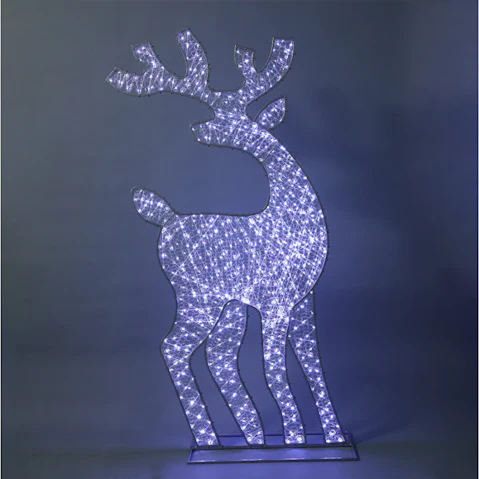 Lexi Lighting 2D 1.8metre Mesh Reindeer with Twinkle LED - White