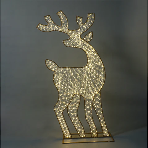 Lexi Lighting 2D 1.8metre Mesh Reindeer with Twinkle LED - Warm White